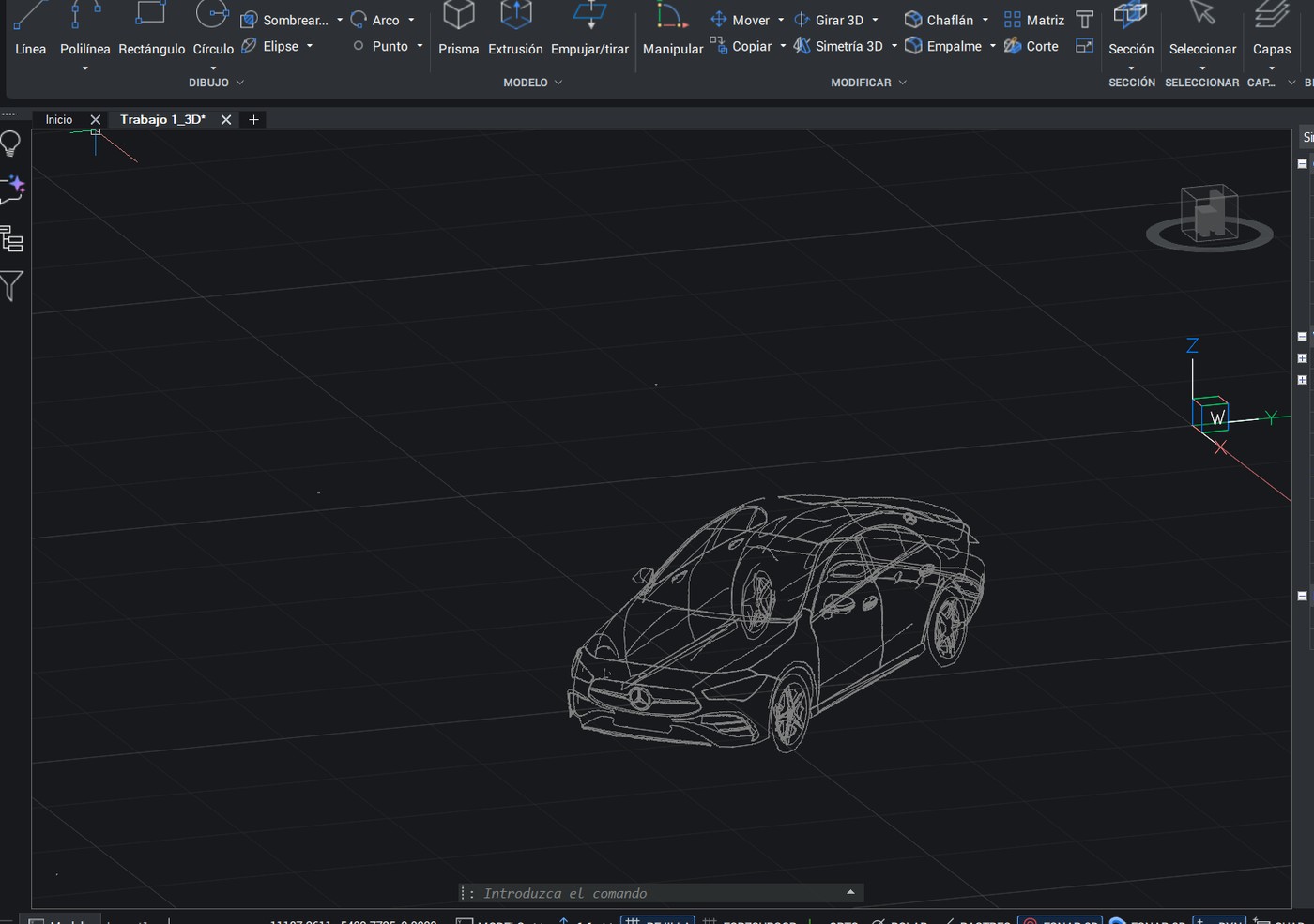 Modelo 3D de un vehículo vectorizado en CAD a partir de mediciones
