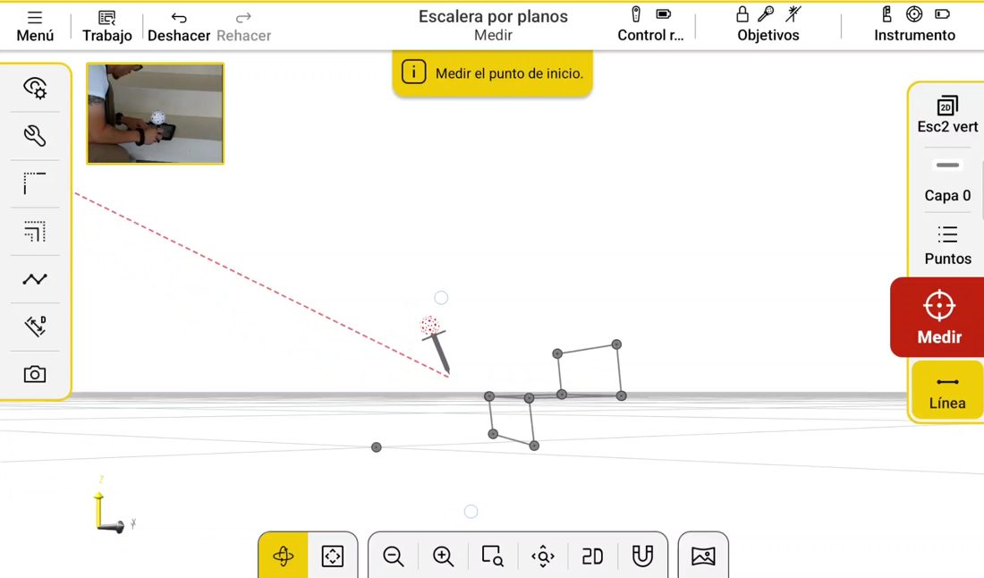 Midiendo una escalera por planos con el iCS50