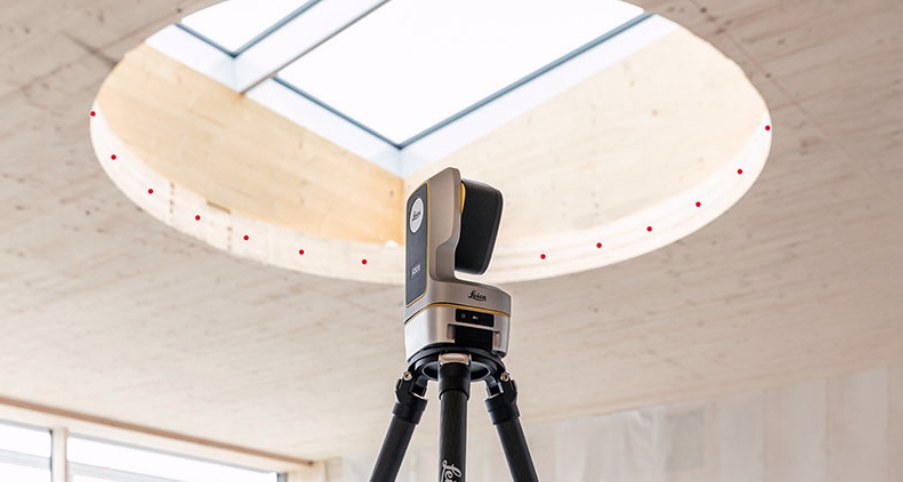 Leica iCON iCS50 midiendo en obra