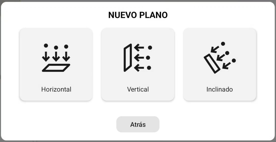 Crear plano horizontal, vertical o inclinado