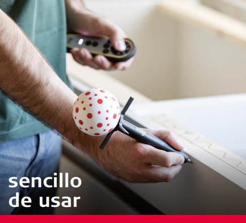 Midiendo un punto con el Leica vPen sobre una encimera